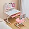 Pink Kids Study Desk and Chair Set Adjustable Height with Ergonomic Design and Storage Space